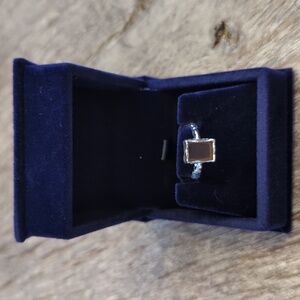 NWT 925 Silver and Genuine Smokey Quartz Gemstone Ring size 5